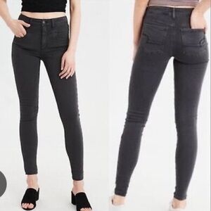 AMERICAN EAGLE Women Charcoal Wash Denim Jeggings | 6
